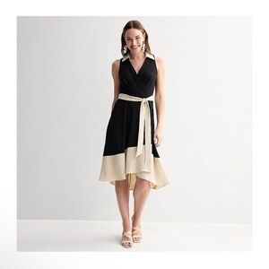 NWT Harper Rose Color Block Black & Cream Dress Sz 14 $99